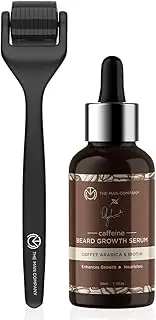The Man Company Beard Booster Duo, Derma Roller + Caffeine Beard Growth Serum, Activates Hair Follicles, Accelerates Beard Growth, Fuller & Thicker Beard, Improves Patchy Beard