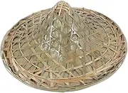 [FUNOMOCYA] Sun Blocking Bamboo Hat Large Brim Rice Farmer Style Unisex Durable Comfortable Ideal for Outdoor Protection