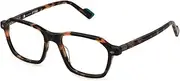 [Sting] Unisex Adult Prescription Glasses Frames, Striped Green+green Horn, 53/140/18