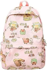 [Generic] Capybara Backpack for Girls, Cute Cartoon School Bag, Lightweight Large Capacity Travel Backpack for Elementary, Middle & High School
