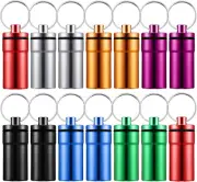 14 Pieces Portable Pill Case Waterproof Aluminum Pill Holders