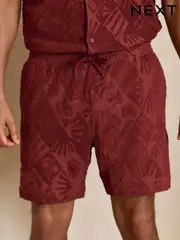 Orange Rust Textured Towelling Shorts (AV9483) | $47