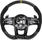 Half Forged Carbon Fiber Steering Wheel ，Compatible With Benz W205 W213 W222 X290 W463 CLA C118 C63 AMG GT