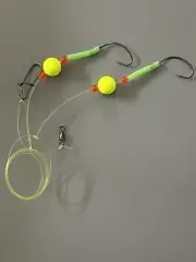 surf fishing pompano rig, 30 Lb Mono , 1/0 Hook, (4 Rings)