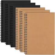 6 Pack Blank Notebook, Unlined Spiral Notebook, Plain Notebook, 5.5 X 8.3 Inches