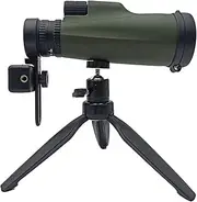 10-30x50 HD Monocular, High Power Magnification Monoculars for Adults with Smartphone Holder, Tripod, BAK4 Prism and FMC for Wildlife, Concerts, Camping, Scenery (Green)