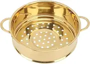 Food Steamer Basket, Stainless Steel Grid With Double Handle for Instant Pot Pressure Cooker, Bun Rack, Colander Kitchen Cookware (Gold)