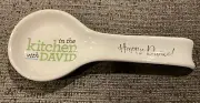 QVC In The Kitchen David Spoon Rest Utensil Holder White Ceramic Happy Dance