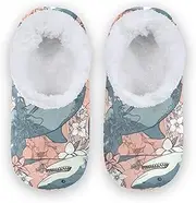 [Caihoyu] Kids Girls Boys Closed Back House Slippers Fuzzy Fleece Anti-Slip Rubber Sole Soft Warm Funny Slippers Bedroom Home Office Travel Yoga