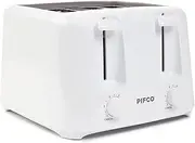 [PIFCO] Essentials White Toaster 4 Slice - Dual Control with 6 browning Levels & Anti-Jam Function - Easy to Clean with Removable Crumbs Tray 1400W