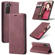 CaseMe Samsung Galaxy S21 FE 5G Fan Edition Classic Folio Case Cover [Wine]