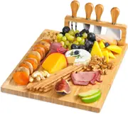 Charcuterie Boards Set & Cheese Platter with Slide, Serving Tray Gift House Warming, Anniversary, Christmas, Thanksgiving