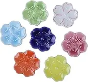 SECFOU 7pcs Chopstick Holder Blossom Holders Chopsticks Rack Chopsticks Rest Stands Kitchen Japan Chopstick Storage Organizers Chopsticks Rest Holder Home Chopstick Rack Ceramics