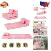 Multifunctional Glow In The Dark Kids Floor Couch - Easy to Clean & Foldable