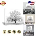 Museum Quality Snowy Tree Canvas Print - Black & White Wall Art for Living Rooms