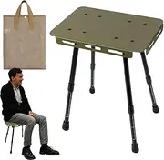 Folding Camping Table - Outdoor Folding Table | Adjustable Height Portable Stool Heavy Duty Gear Desk for Classrooms Dorm Rooms Trips Kitchen Apartment Living Conferences Small Spaces