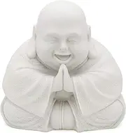 Buddha Groove Happy Buddha Statue - Decorative Zen Figurine for Home and Garden, Outdoor-Friendly (White), Perfect for Meditation and Feng Shui