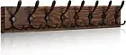 Coat Rack Wall Mount Wooden Wall Coat Rack with 8 Tri Metal Hooks for Hanging