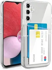 [XIMIZU] For Samsung Galaxy A14 5G [ with 2 Card Holder ] Clear Soft TPU Anti-Yellow Shockproof Protective Phone Cover with 2 Card Slot Wallet Case for for Samsung Galaxy A14 5G