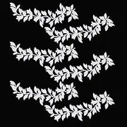 WEBEEDY 6 PCS Lace Forest Leaves Vine Patches Iron on Patches Embroided Applique Leaf Pattern Sequin Appliques Trims Embellishment Decoration for DIY Costume Art Craft Projects, White