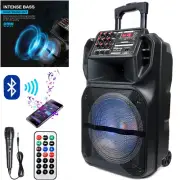 Portable Bluetooth Speaker 12" 15" Loud Subwoofer Party Sound Box Karaoke System