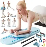 Pilates Board & Reformer Machine Set - Foldable Home Pilates Equipment, 6-in-1