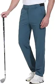 [Rdruko] Men's Stretch Golf Pants Lightweight Work Casual Pants with Pockets