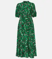 [Diane von Furstenberg] Diane von Furstenberg Stephen jersey midi dress AU 6 green