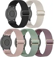 EverAct 5 Pack Stretchy Nylon Watch Bands Compatible with Garmin Venu 2s/Venu 3S/Vivoactive 4s/Vivomove 3S, 18/20/22mm Straps for Garmin Forerunner 255S/265S Women Men