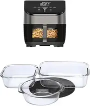 [Instant] Pot Vortex ClearCook 6-in-1 Smart Programs 5.7L Air Fryer, Silver + [FREE] 3pc Air Fryer Kit