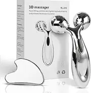 leiwo Face Roller and Gua Sha Massage Tool Set, Stainless Steel Face Massager, Gua Sha Facial Tool for Face Sculpturing, Metal Face Roller Skin Care, Facial Massager for Women
