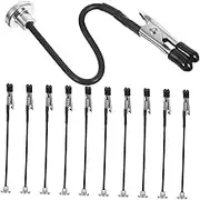 Kisangel 12pcs Magnetic Alligator Clips with Soft Rubber Head Bendable Base for Model Painting Price Tags Place Cards Display Stand for Desk