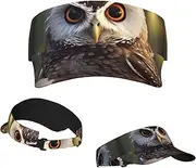[RLDOBOFE] Sun Visor Hat Adjustable Empty Top Baseball Cap Cute Owl Sun Hats for Women Men Sunscreen Visor Caps Summer Beach Sports Hats Black, Black, One Size