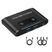 4 Port USB 3.0 Switcher 2 in 4 Out KVM Switch USB Switch KVM Switcher4963