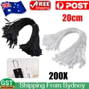 200x Tag Bullet Head,Hang Tag Nylon String Snap Lock Pin Loop Fasteners Hook Tie