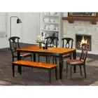 6-Pc Dining set with bench-Kitchen Tables and 4 Dining Chairs Plus...