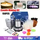 Electric Candle Making Kit Wax Melter Pouring Pot Soy Wicks Thermometer DIY 150p