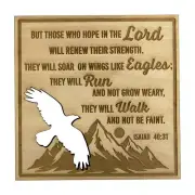 Isaiah 40:31 Wood Magnet with Cutout - 3.25" x 3.25" Christian Inspiration Decor