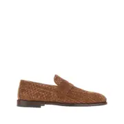 [BRUNELLO CUCINELLI] BRUNELLO CUCINELLI Woven suede leather Penny Loafers Man 43 43 Brown