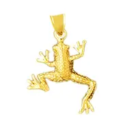 14K Gold Tree Frog Pendant