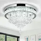 RHEAFON 20 Inch Modern Crystal Chandeliers LED Flush Mount Chandelier Crystal...
