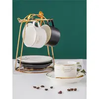 在飛比找ETMall東森購物網優惠-歐式輕奢高級咖啡杯高顏值精致咖啡杯子喝下午茶陶瓷杯碟套裝茶杯