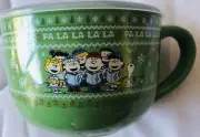 Peanuts~Charlie Brown & Gang~Lg.24 Oz. Ceramic FA LA LA LA~SOUP/CUP & LID~NEW