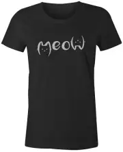 9 Crowns Tees Meow Cute Unisex Cat Graphic Shirt