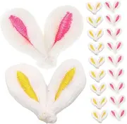 40pcs Rabbit Ear DIY Hair Clips Rabbit Ear Decor DIY Hair Accessories Bunny Ears Fabric Bunny Ear Charm for Hair Clip Making