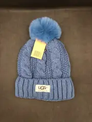 UGG Australia Fleece Lined Winter Stocking Cap/Toboggan/Beanie NWT (Blue)