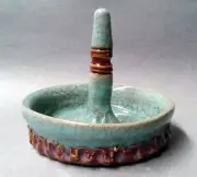 Crackle Glazed 3 1/2" Ring & Bracelet Bowl - Handmade Studio Pottery
