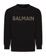 Balmain Kids Logo-Embellished Crewneck Sweatshirt 8Y,12,6Y,14Y,13Y,12Y,10Y Black