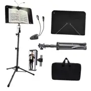 Sheet Music Stand with Light and Phone Holder, 57" 33inch-57inch, Plate
