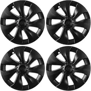 19 Inch Hub Cap Compatible for Tesla Model Y 2019 2020 2021 2022 2023 Automotive Hubcap Wheel Caps Protection Tire Covers Car Accessories(Matte Black)